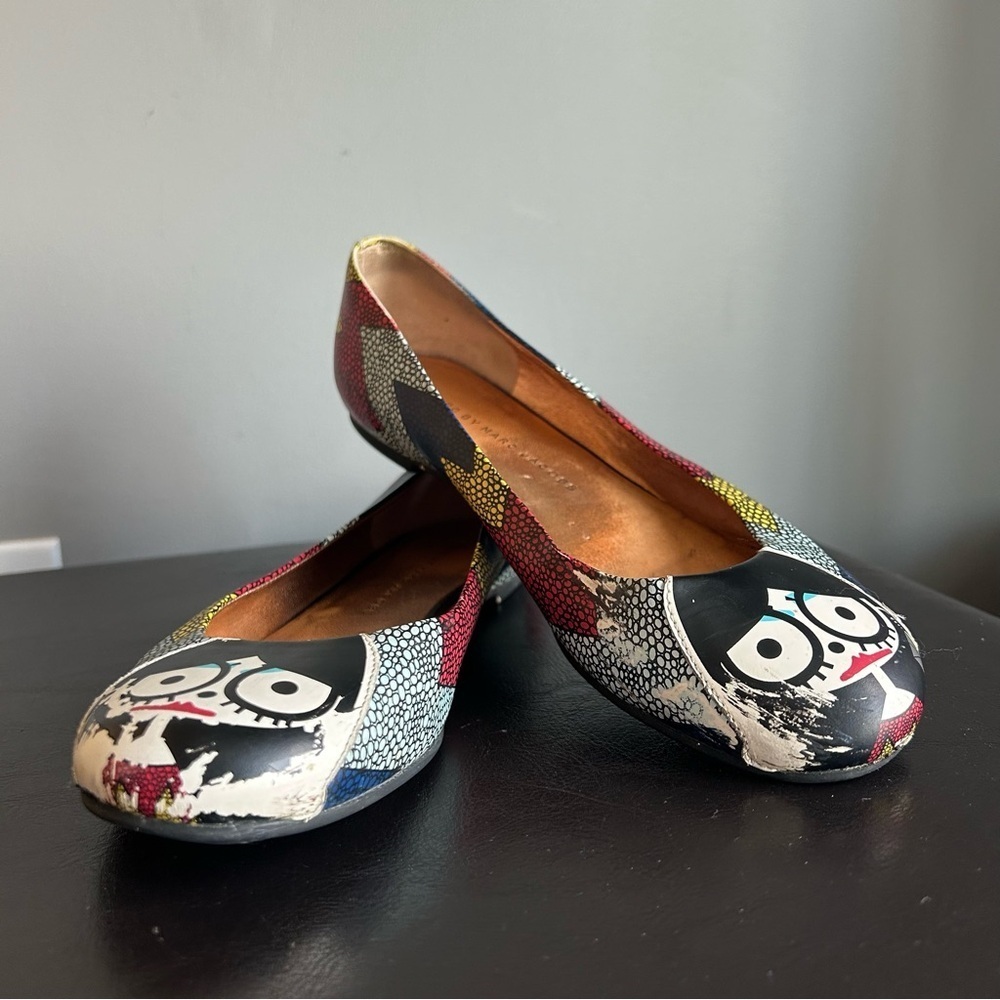 Marc By Marc Jacobs “Miss Marc” Colourful Cartoon Character Leather Ballet Flats